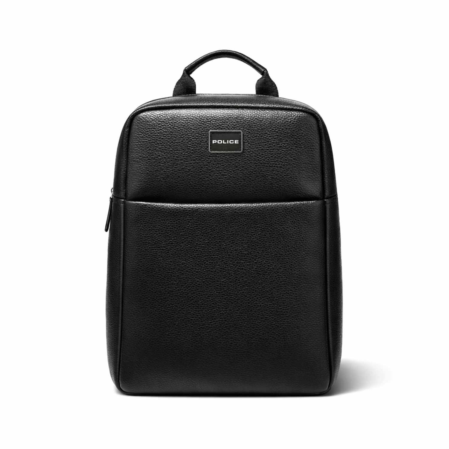 police Premium 35L Laptop Backpack for Men & Women | Premium grainy Vegan Leather Texture | Padded Laptop Compartment | Front Utility Pocket & Comfortable Shoulder Straps | Black-picture-19