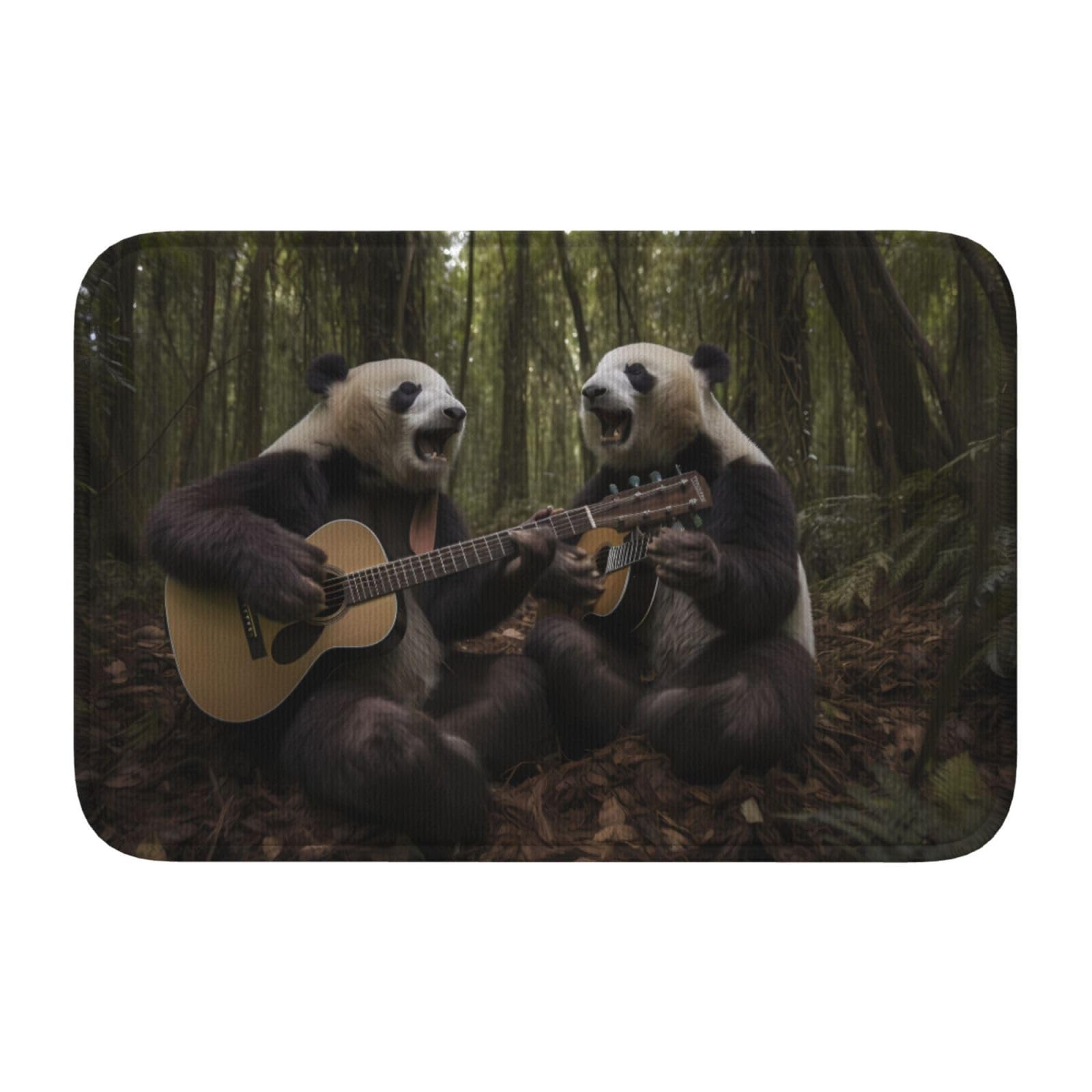Tapis de sol ourlet anti-effilochage et base antidérapante panda