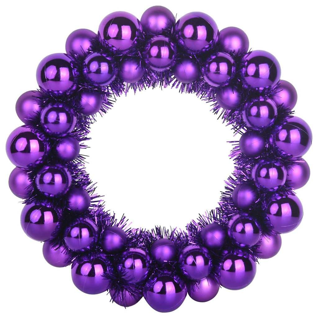 Weihnachtsballkränze lila Polystyrol 33 x 33 x 7 cm 2 Stück für Innen- und Außenbereich mit festlichem Baumschmuck und dekorativem Adventskranz für Wohnzimmer und Tannenbaum