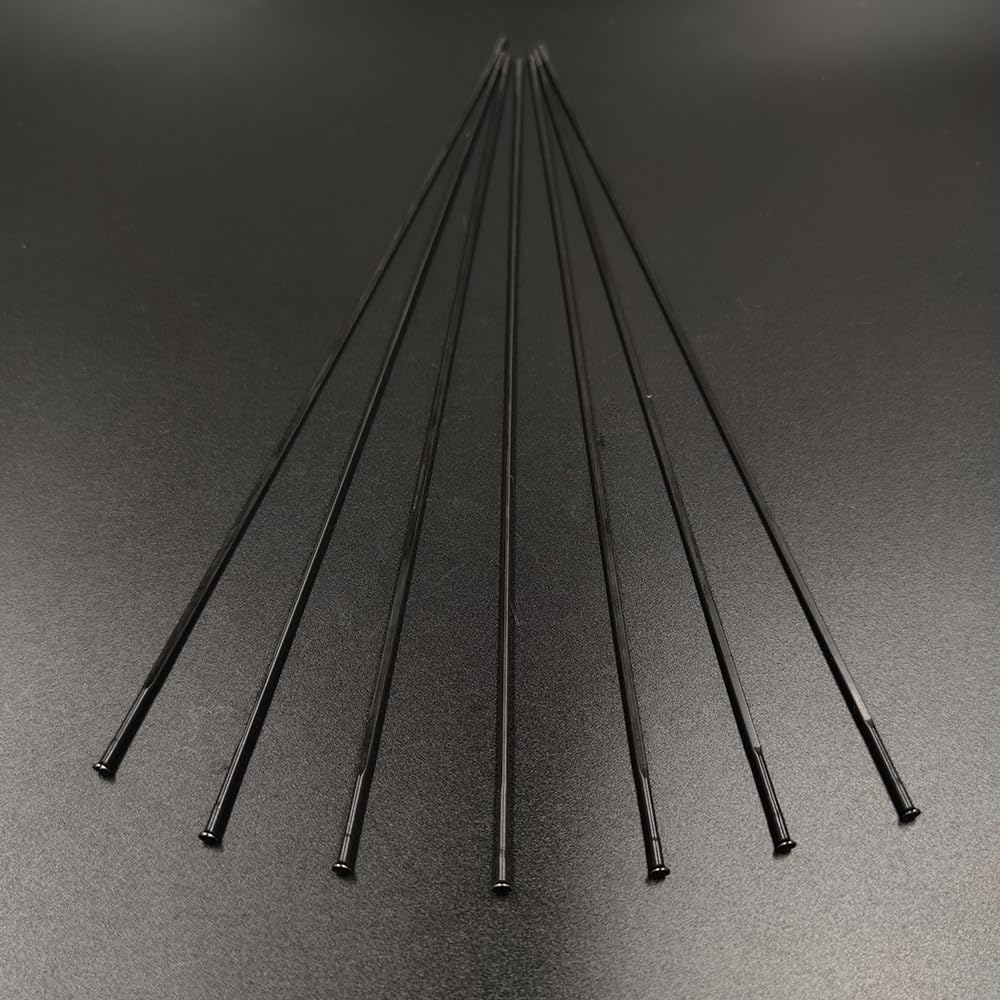 Raggi Bicicletta 10 Pz/Lotto Bicicletta A Lama Piatta Raggio 14G Calibro 2.0mm in Acciaio Inox Tirare Dritto Nero MTB Bici da Strada(288mm)