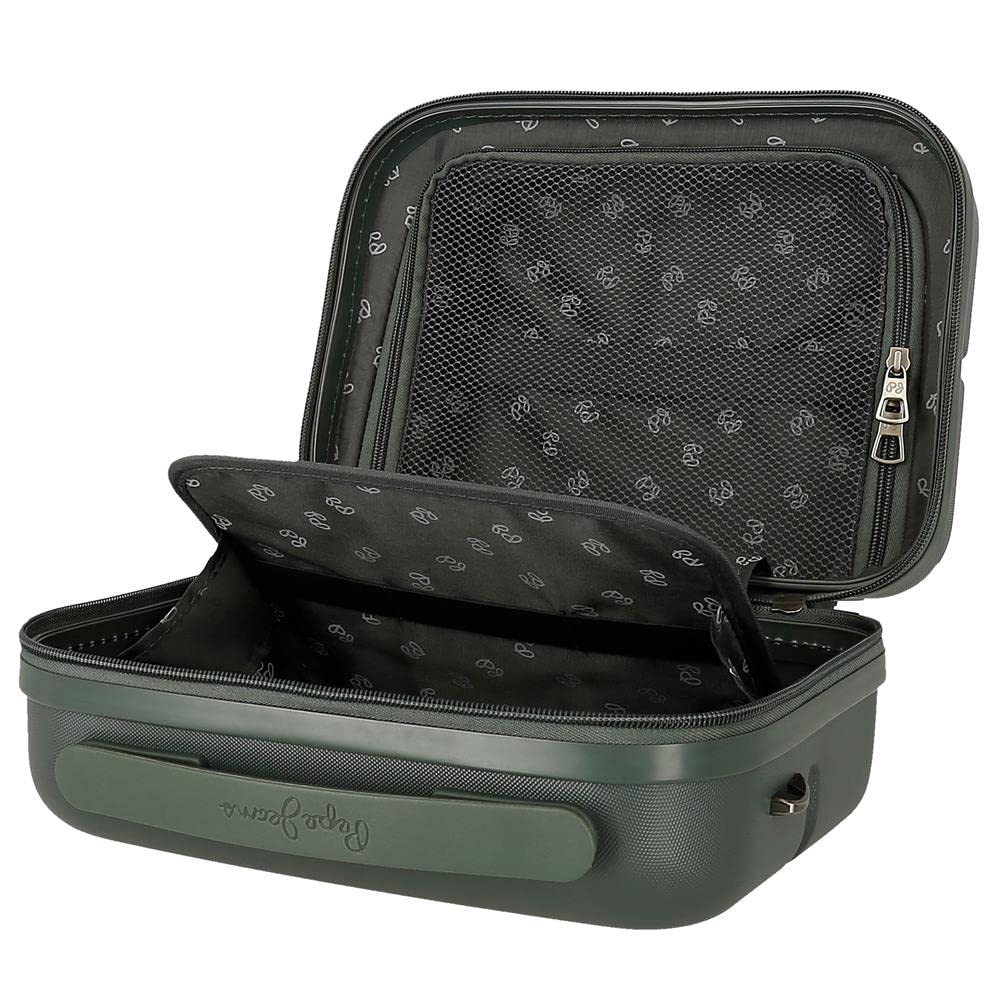 Pepe Jeans Accent Neceser Adaptable con Bandolera Verde 29x21x15 cms Rígido ABS 9,14L 0,84 kgs