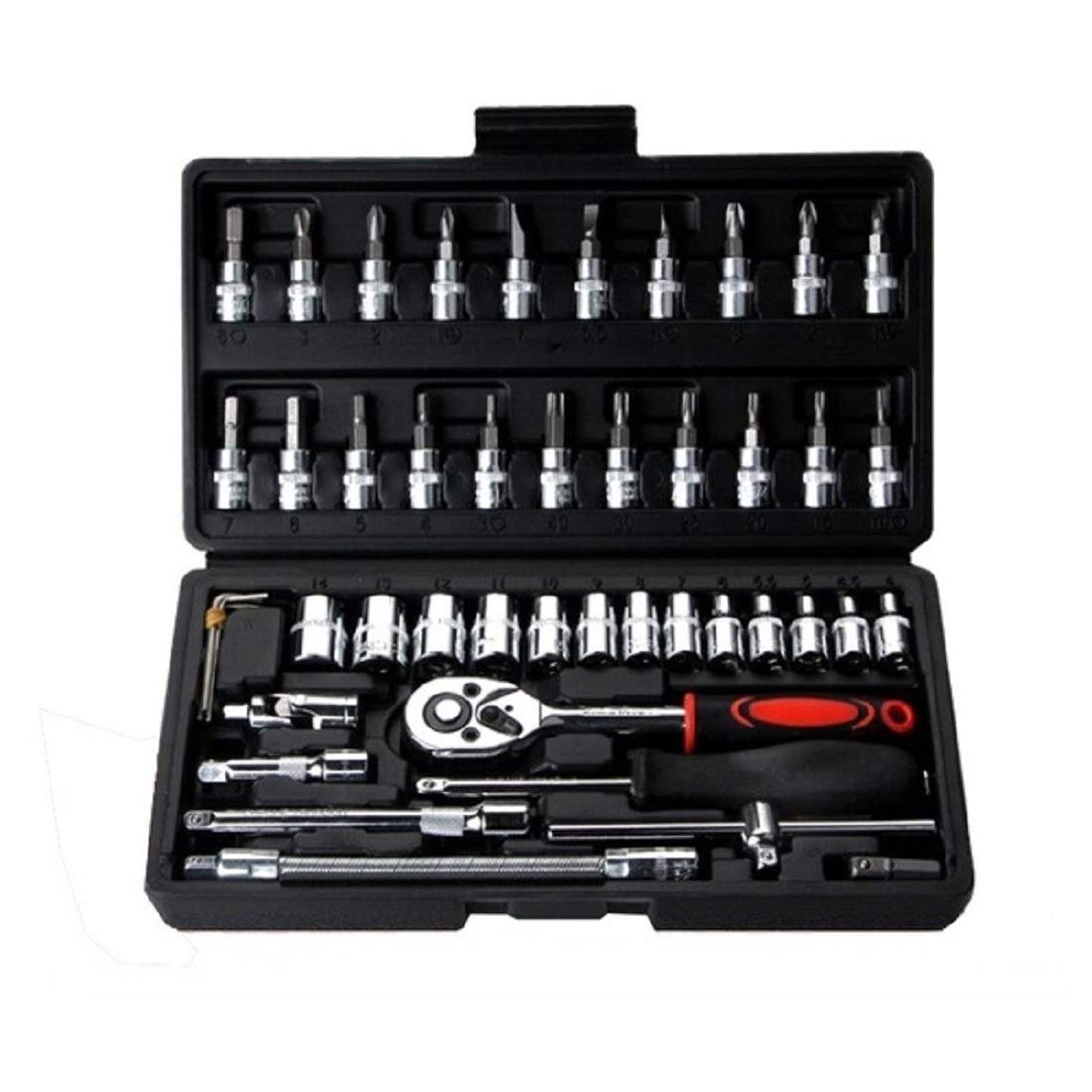 BVB mart 46 in 1 Pcs Tool Kit & Screwdriver and Socket Set l 1/4 Inch Socket Combination Set DIY Repair ToolKit