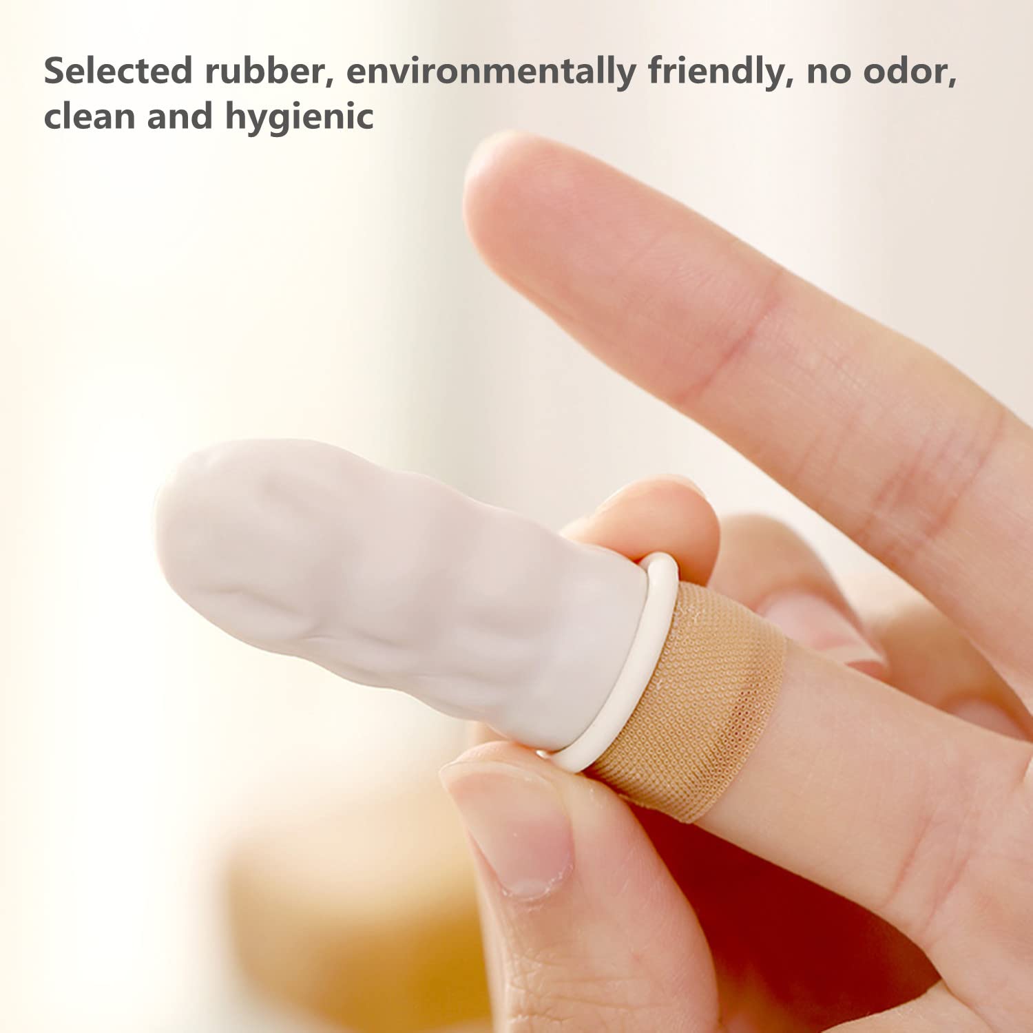 Doigtiers en Latex, Couvre-Doigts Gants en Latex Protège Doigt Protecteur de Bout des Doigts pour Doigt Blessé, Doigt Fissuré, Nail Art, DIY, Artisanat (Blanc)