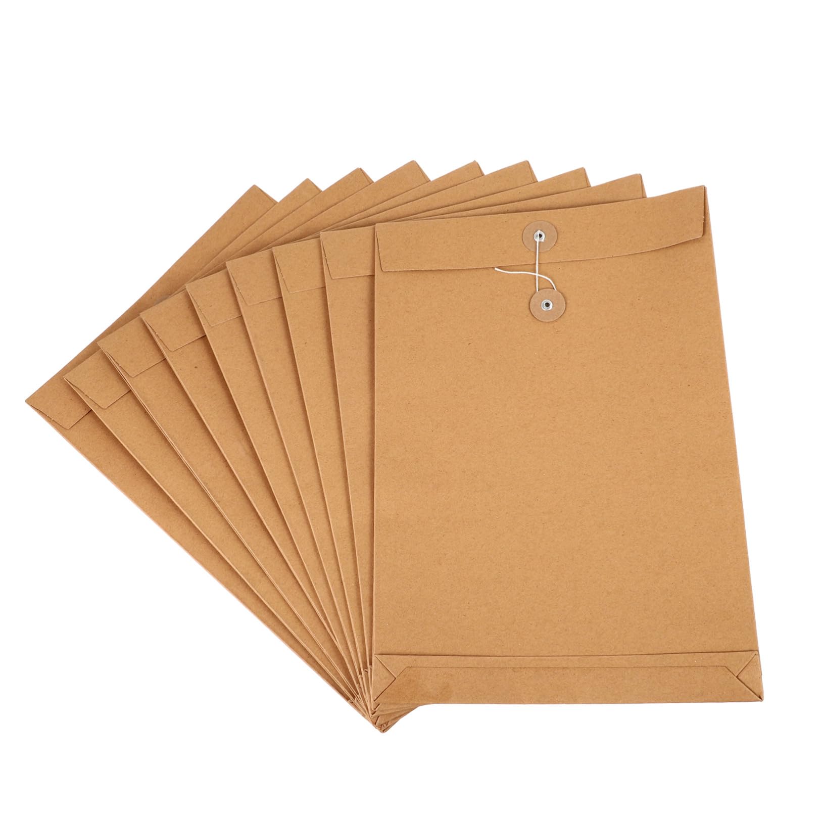 25 piezas Carpeta de Papel Kraft con Cierre Botón Portadocumentos Carta para Oficina y Negocios Bolsa Organizadora Ligera para Almacenamiento de Archivos
