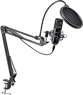 TEmkin Usb Microphone Kit, Metal Recording Microphone Set With Adjustable Arm Stand, Condenser Computer Mic For Studio Recording Vocals, Voice Overs, Streaming Broadcast Vocal M