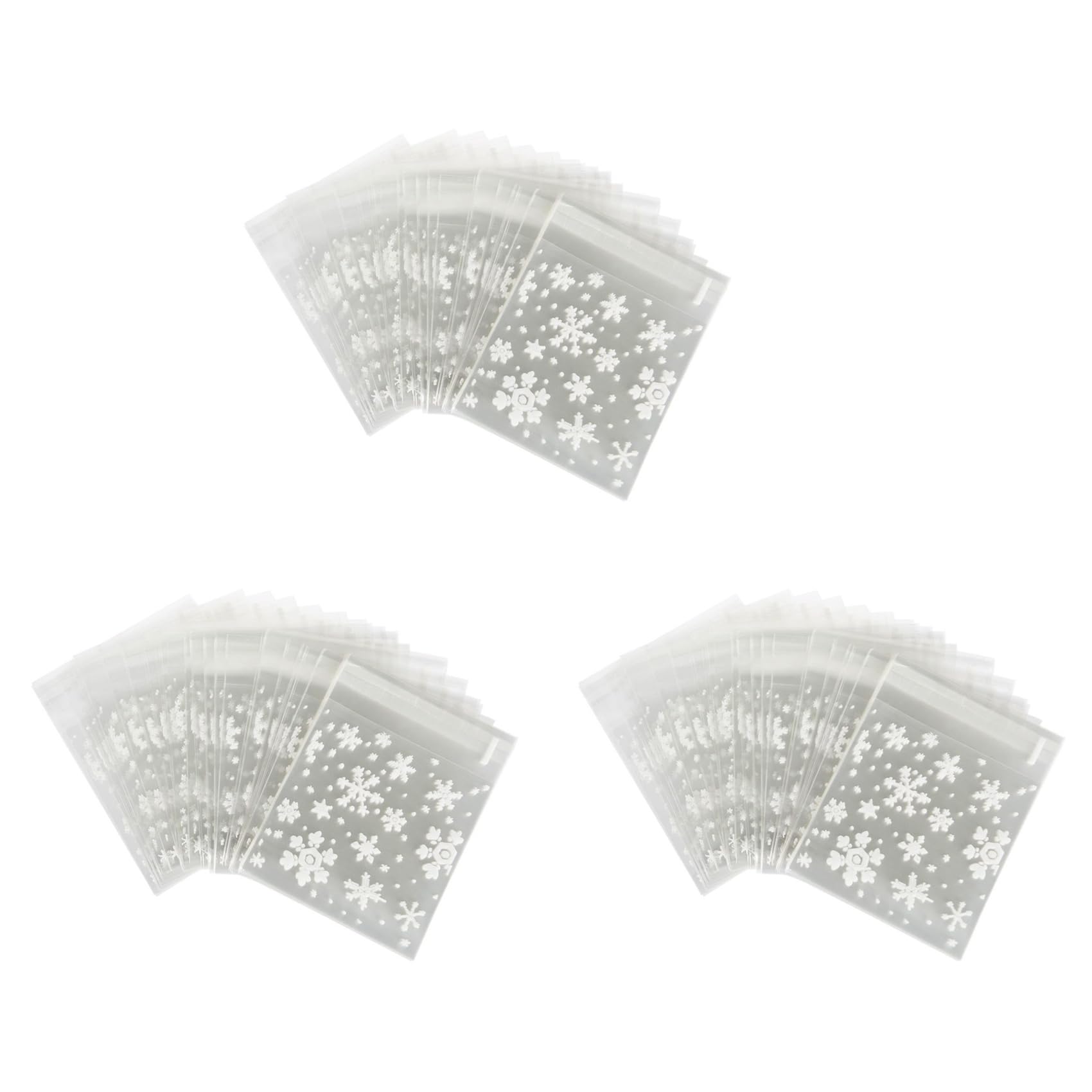 Hndhbfgrt 300 Pcs Sachets Pouches White Snowflake Packaging Bag for Cookies Christmas Candies