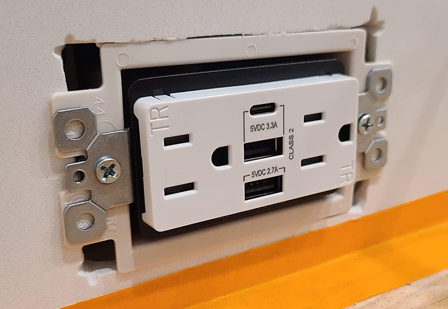 iMBAPrice IMBA-BE2-5 - Extensor de caja de toma de corriente eléctrica no metálica de 2 bandas para accesorios de receptáculos de interruptor de alimentación, paquete de 5