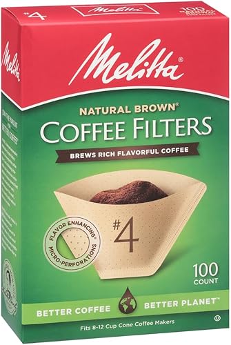 Miniatura 2 de Melitta Filtros de café en cono #4, marrón natural, 100 unidades (paquete de 3), 300 filtros en total, se adapta a todas las cafeteras de cono de 8