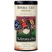 Vista 1 de The Republic of Tea - Té negro chai, lata de 50 bolsitas de té