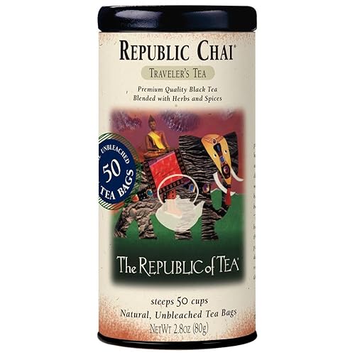The Republic of Tea - Té negro con sabor a canela y ciruela paquete de 50 bolsas de té