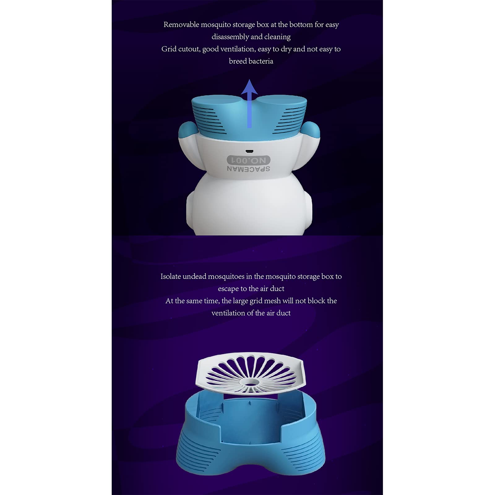 Spaceman Mosquito Killer Lámpara Bug Zapper Mute Repellent