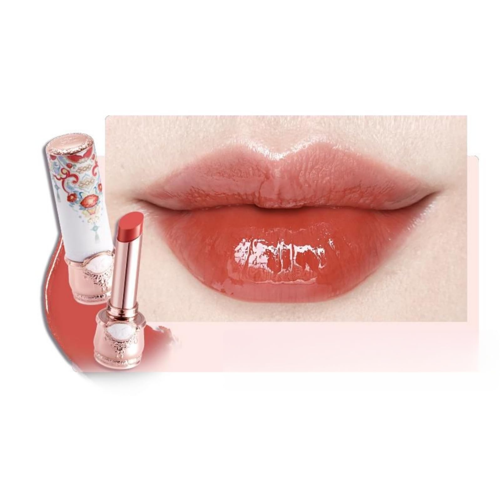 Butterfly Cloud Collar Glossy Lipstick,Hydrating Solid Lip Gloss,Moisturizing Red Tinted Lip Balm,Long Lasting Lip Gloss in Balm for Girls&Women,(C08 Sunset Clouds)