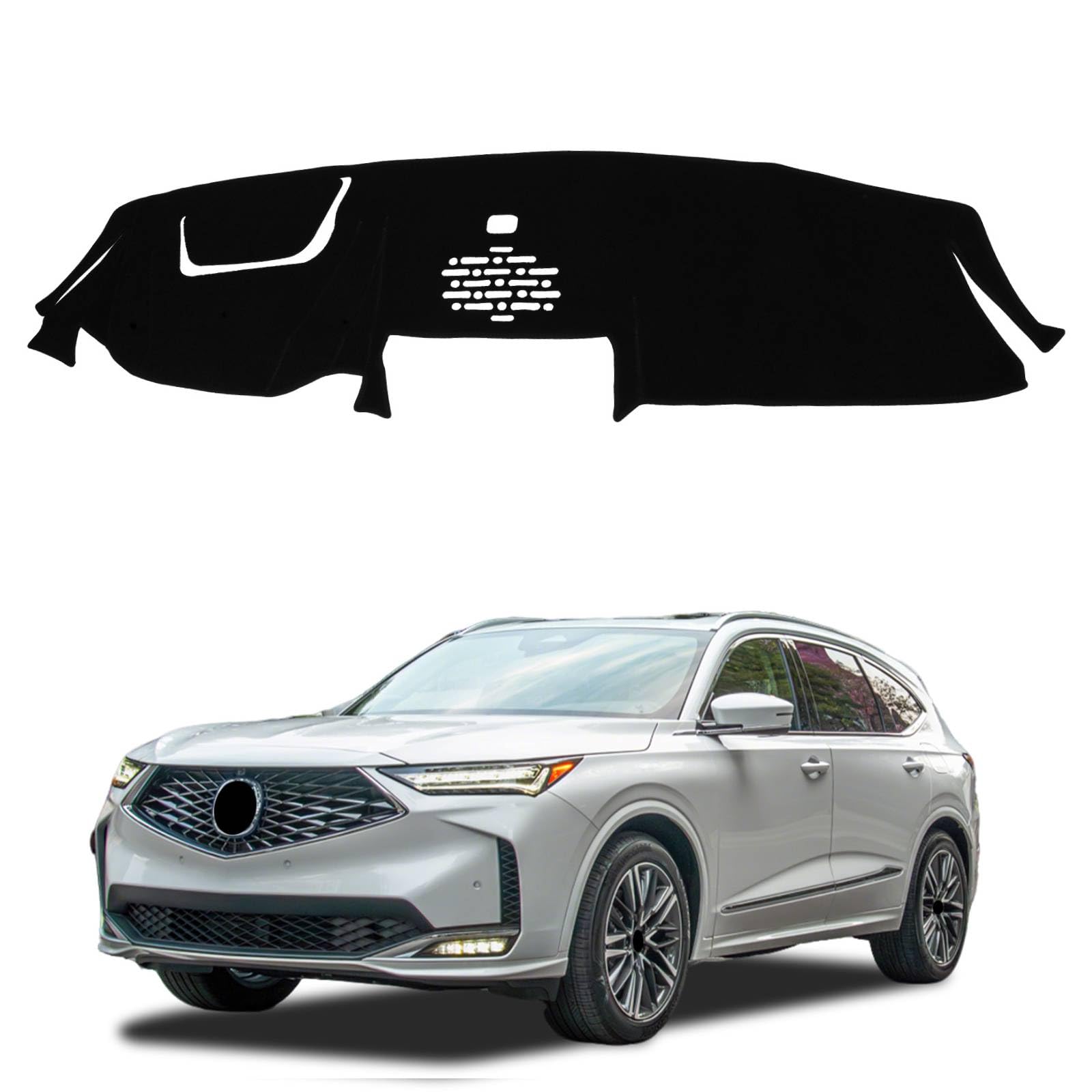 dash mat custom fit 2022-2025 acura mdx, premium carbon fiber non-slip dashboard protector & sunshield, uv-blocking, anti-glare, fade-resistant (black)