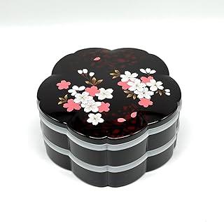 桜型 オードブル別甲 さくら 重箱 お重 二段 2段 黒 桜 内朱 年末年始 おせち料理 運動会 お節【YG263】