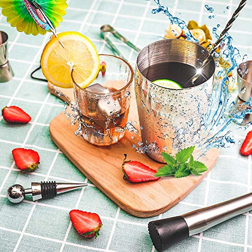 Kit de confecção de coquetéis de bar Blusea Boston Shaker para fazer bebidas em aço inoxidável, 22 p