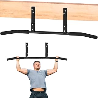 ATENTO Ceiling Mount Pull Up Bar - Heavy-Duty Steel Chin Up Bar for Home Gym, CrossFit, 350lbs Capacity, Foam Grips, Easy Install