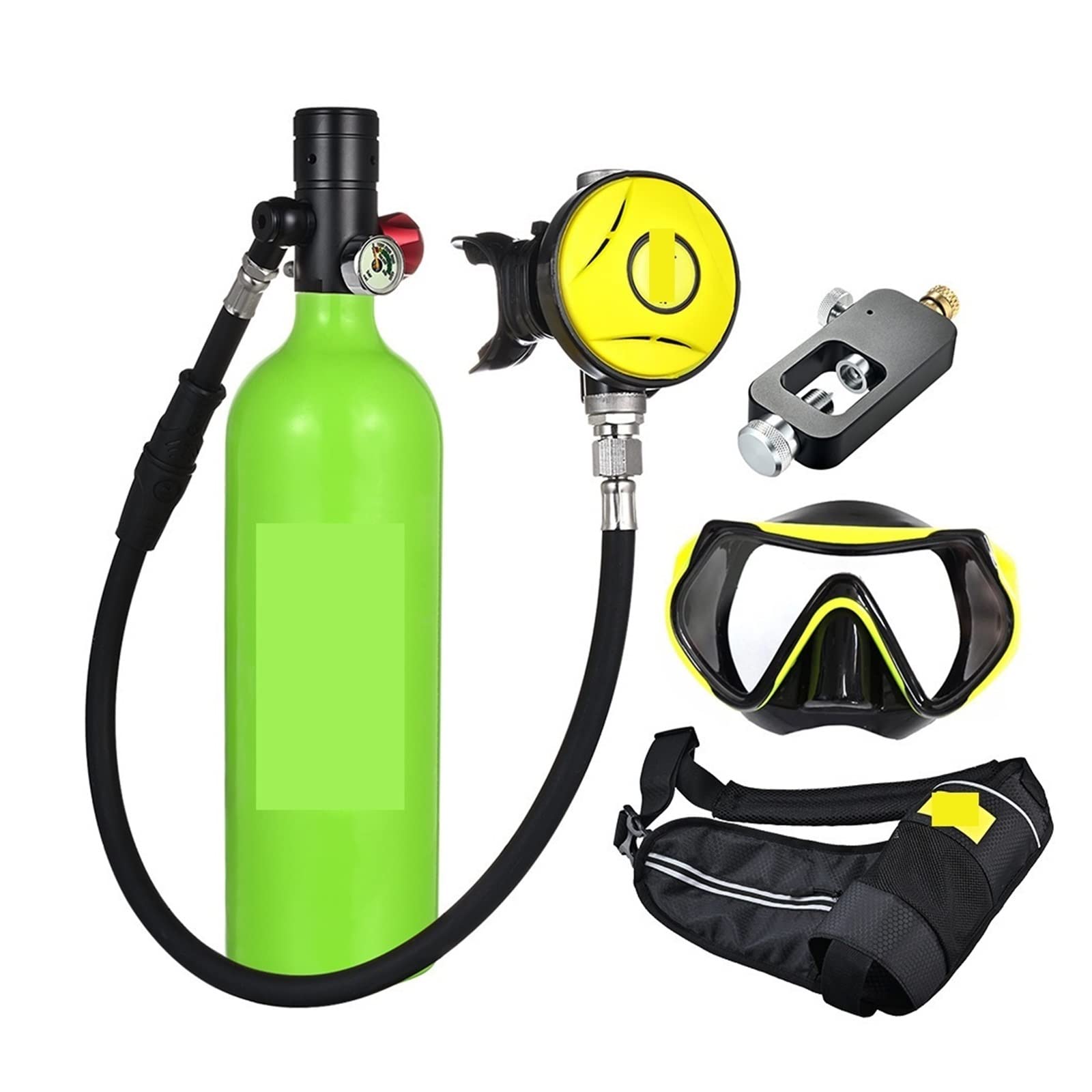 Portable Dive Cylinder, Diving Oxygen Cylinder 1L Capacity Portable Respirator(Groen)