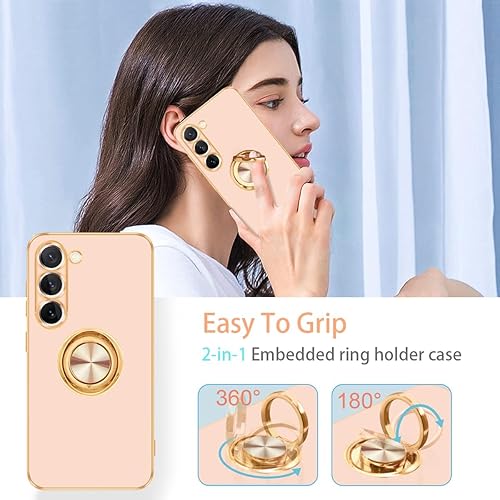 Miniatura 7 de Fingic Funda para Samsung Galaxy S23, Galaxy S23 con soporte de anillo de 360 para mujeres y niñas, soporte magnético, soporte magnético a prueba de