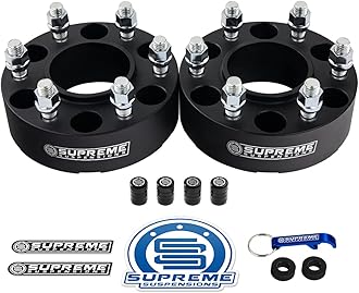 Supreme Suspensions - 2pc 1.5" Hub Centric Wheel Spacers for 2005-2020 Nissan Frontier (2WD 4WD) 6x114.3mm BP with M12x1.25 Studs 66.1mm Center Bore w/Lip [Black]