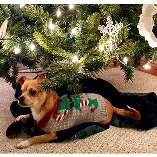 DELIFUR Hundeclown Winterpullover Haustier Weihnachten Hundepullover Hässliche Elf Haustier Pullover Clown Urlaub und Party für Hund und Katze
