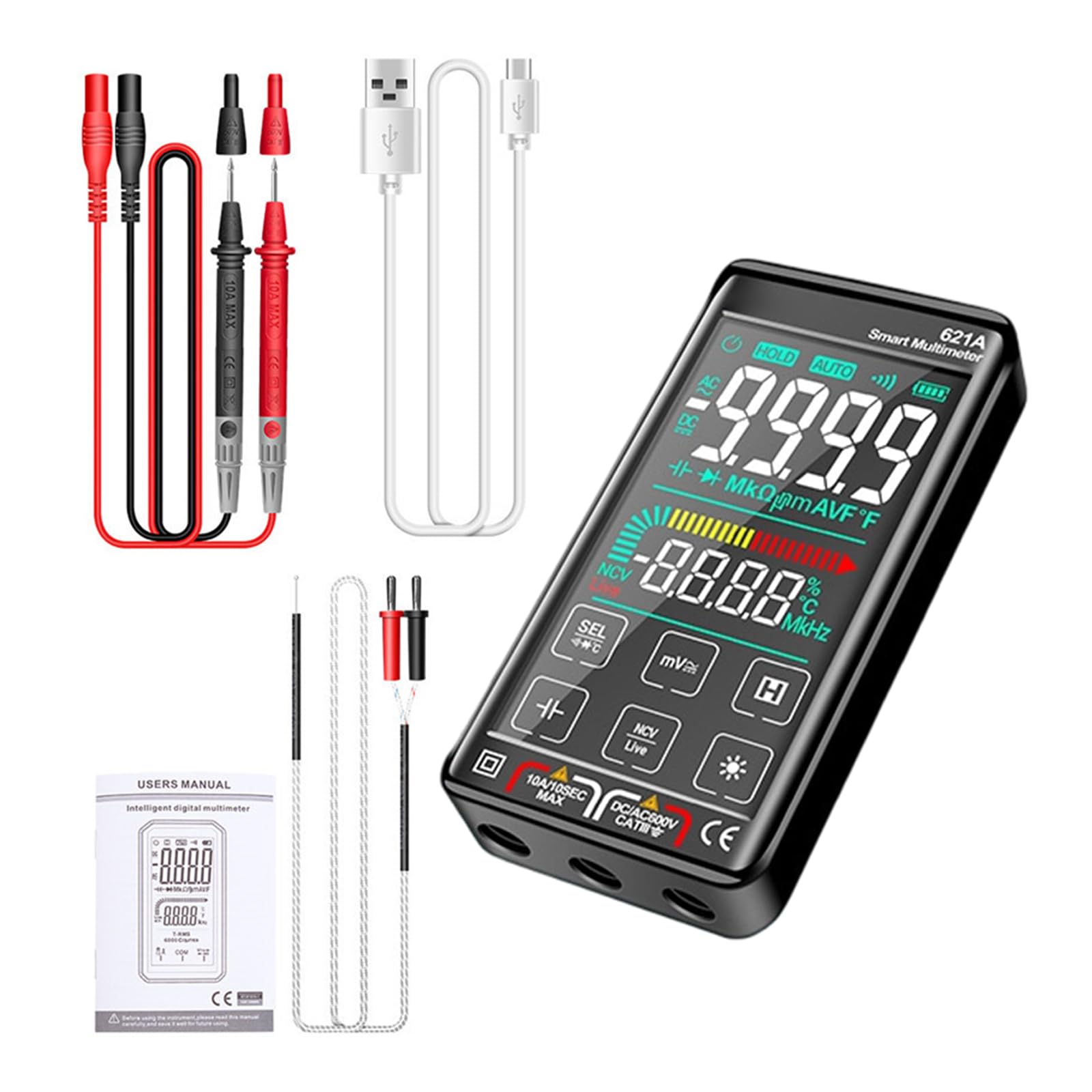 Intelligent Digital Multimeter Accuracy Voltage Current Resistance Meter Easy to Carry for Various Applications Accuracy Multimeter