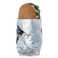 Vista 1 de Restaurantware Foil Lux - Envolturas para sándwich de 12 x 12 pulgadas, 500 revestimientos aislados para cestas de alimentos, papel de periódico