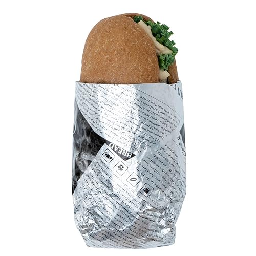 Restaurantware Foil Lux - Envolturas para sándwich de 12 x 12 pulgadas, 500 revestimientos aislados para cestas de alimentos, papel de periódico