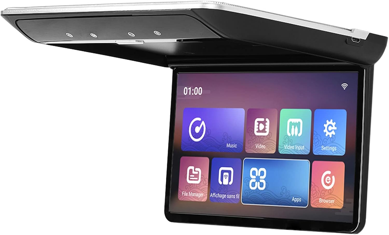 Car Rear Entertainment System, 16 Color Ambient Light 170° Opening