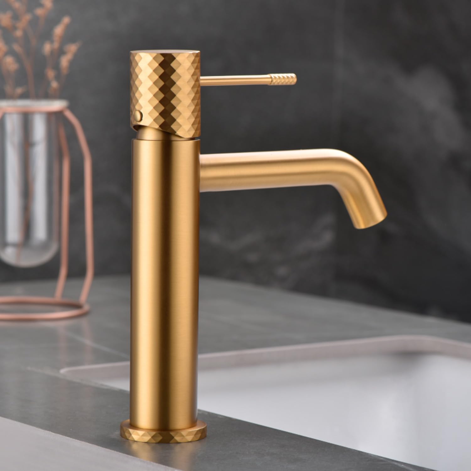 IMEX BDG053-1OC GÉNOVA Monomando Lavabo Oro Cepillado