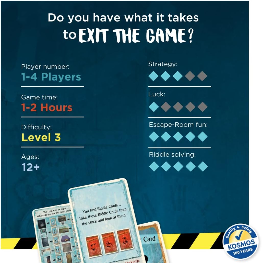 Thames & Kosmos Exit: The Sinister Mansion | Exit: The Game - A Kosmos Game | Family-Friendly, Card-Based at-Home Escape Room Experience for 1 to 4 Players, Ages 12+, Black, Standard