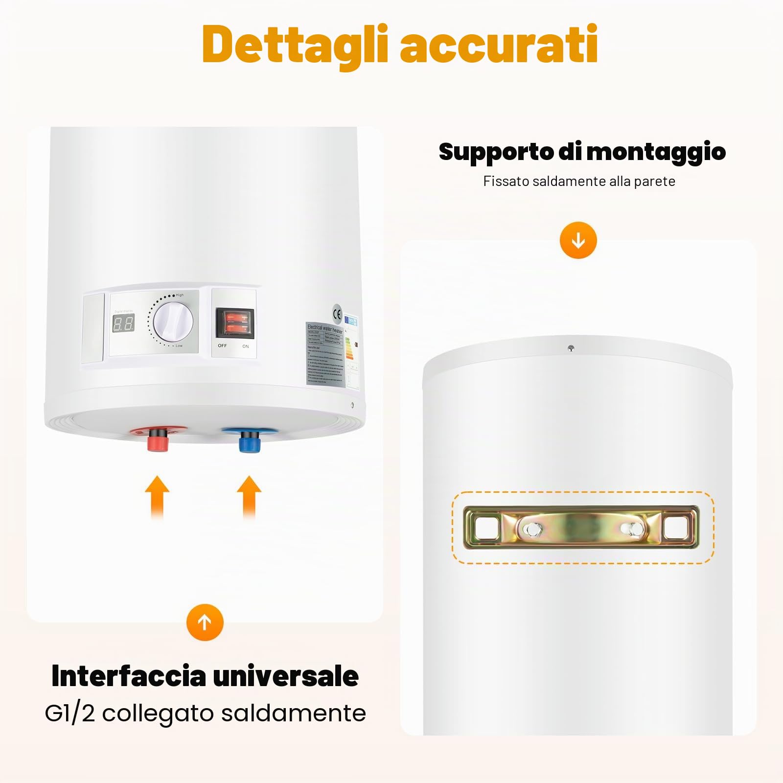 Scaldacqua istantanea elettrico scaldabagno scaldabagno scaldabagno elettrico adatto per cucine, servizi igienici, appartamenti, parrucchieri