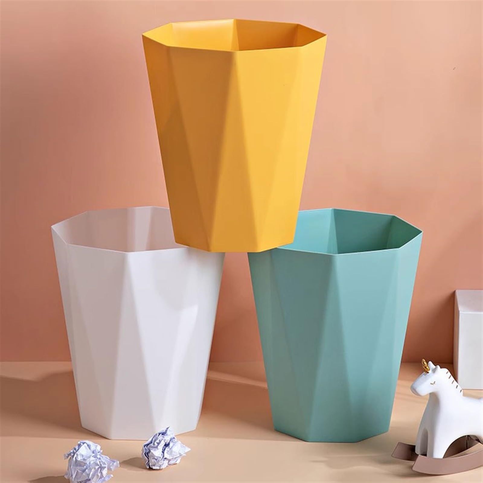 Pattumiera da cucina Semplice pattumiera per la casa, il soggiorno, il bagno, la cucina senza coperchio, la grande camera da letto creativa, l'ufficio, il cestino per la carta, il cestino per i rifiu
