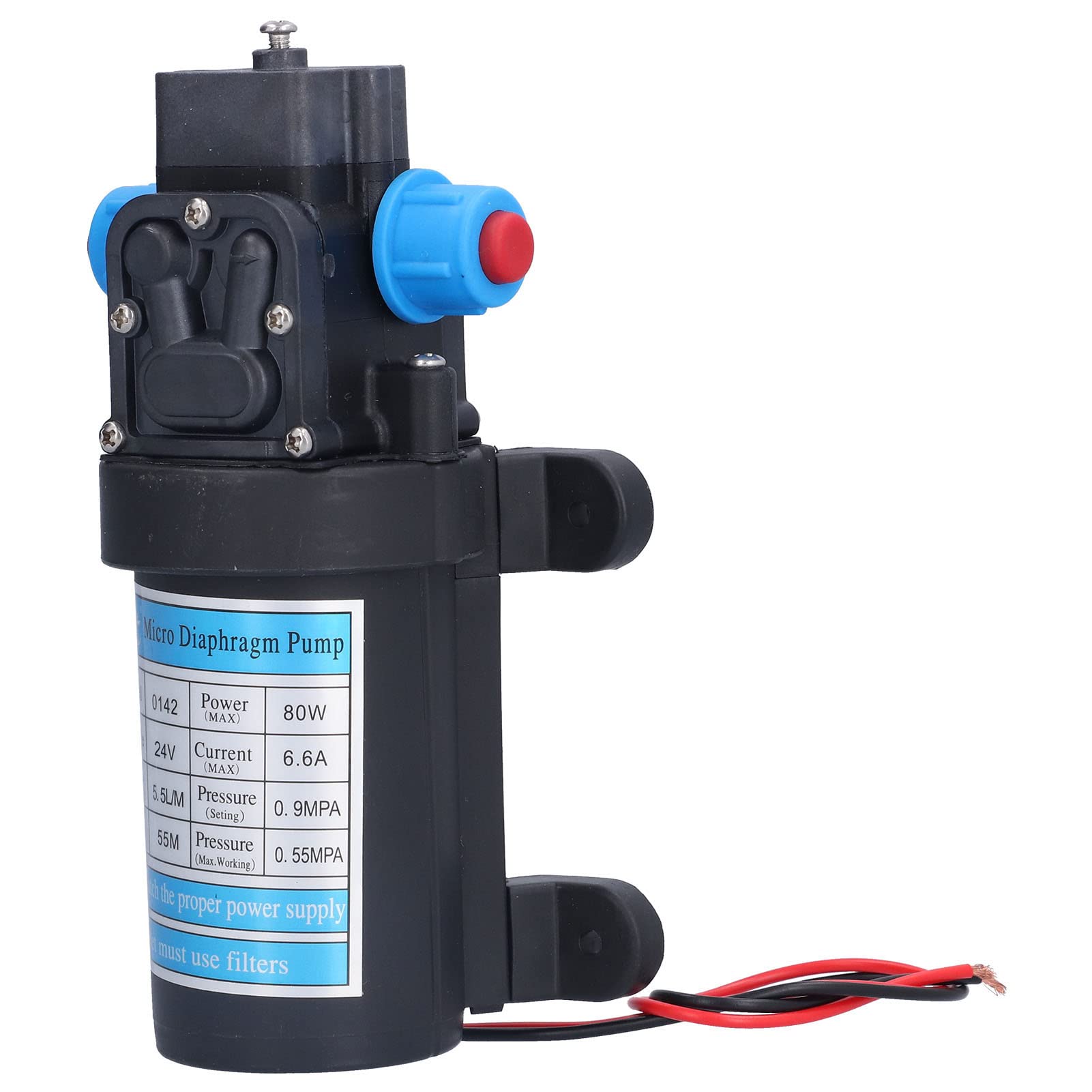 Pompe à Membrane Micro 5,5 L/min, Pompe à Membrane Haute Pression Auto-aspirante CC, Pompe à Membrane à Pression D'eau Douce(24V)