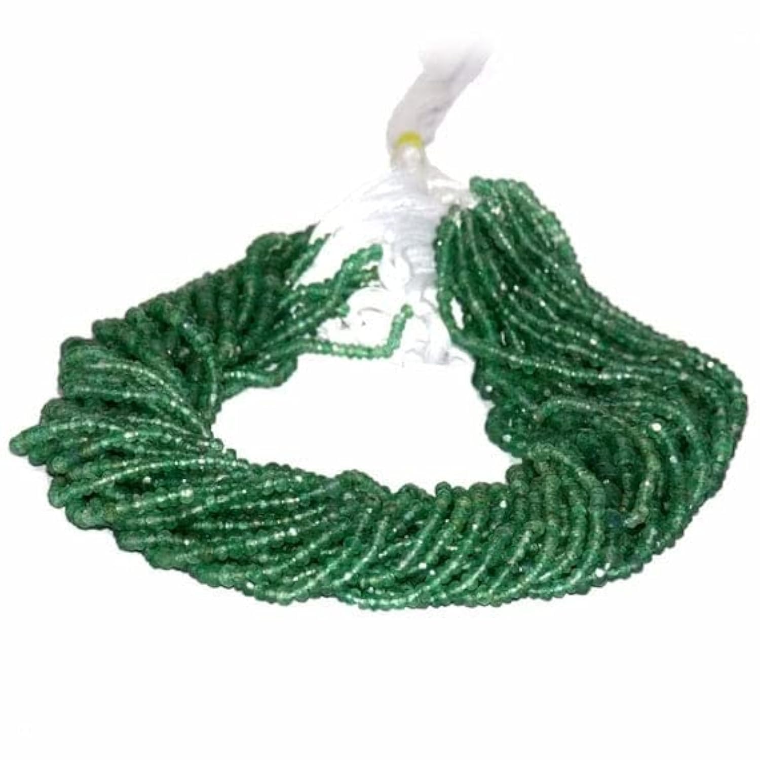 Aventurine verte facettée fil de 14 pouces perles rondelles 3.5mm à 4mm pour bijoux