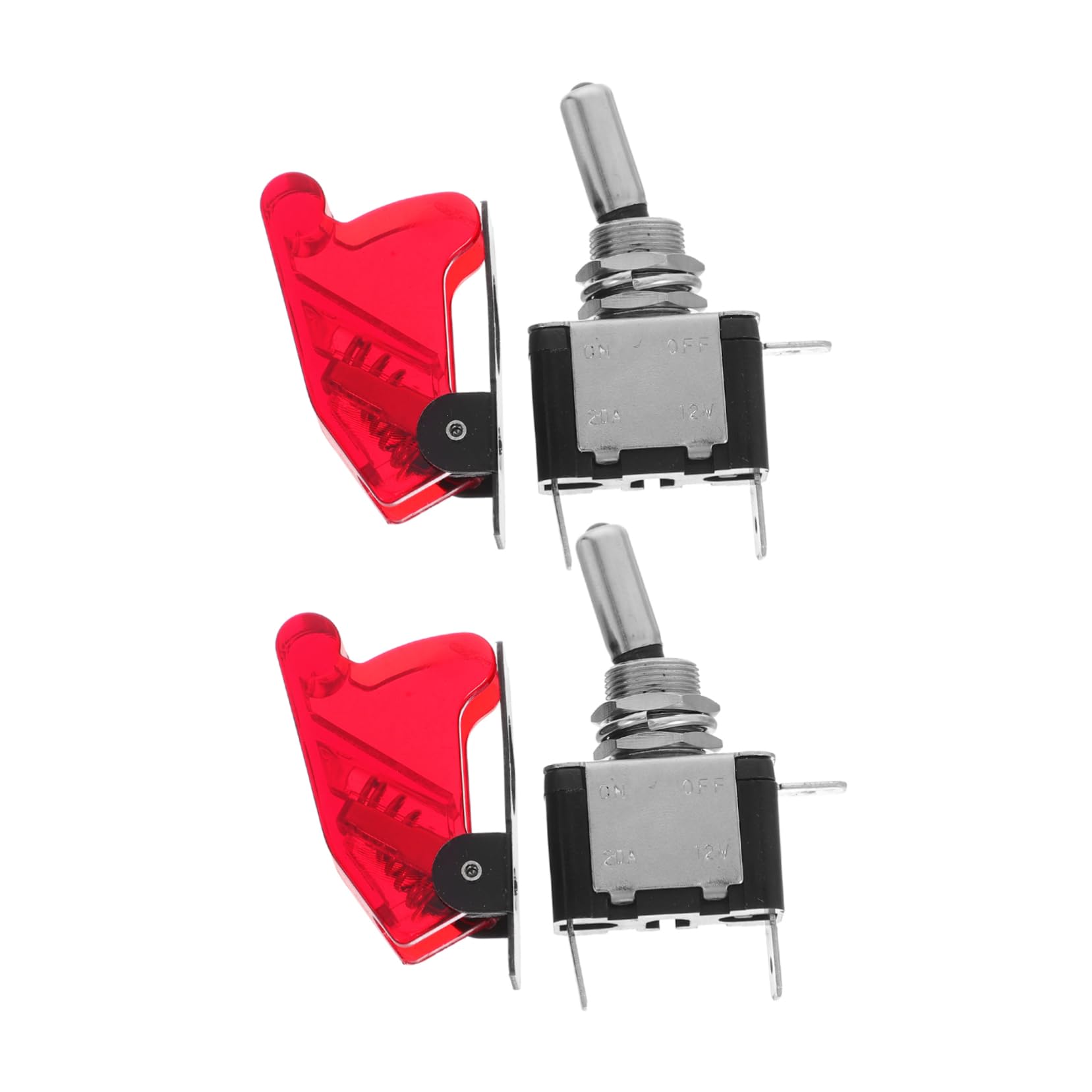 KICHOUSE 2pcs Heavy Duty 3 Pin 2 Position Rocker Toggle Switch 12-24v 20a for Car Boat Waterproof Alloy Plastic Switch