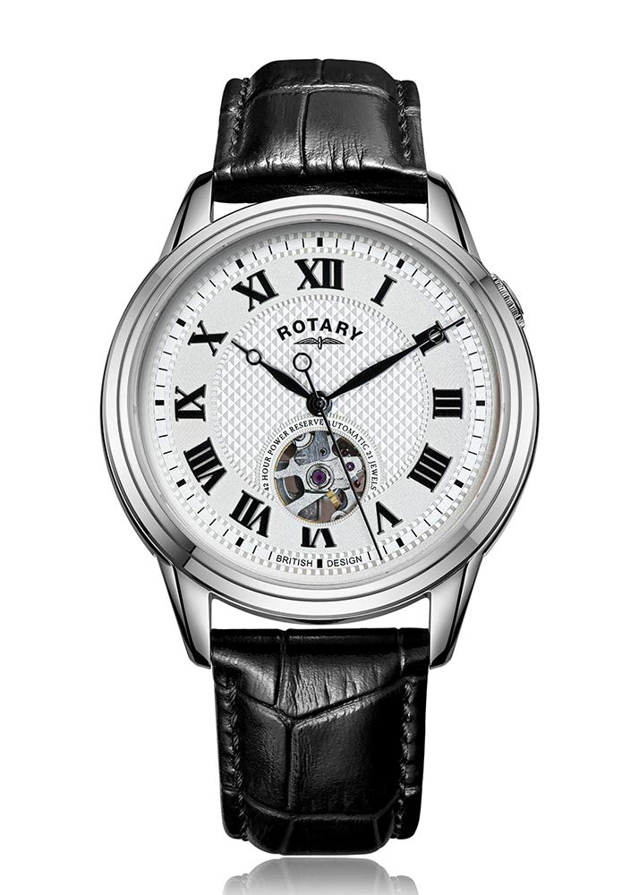 Rotary Mens Cambridge Automatic Watch with Black Leather Strap GS05365/70