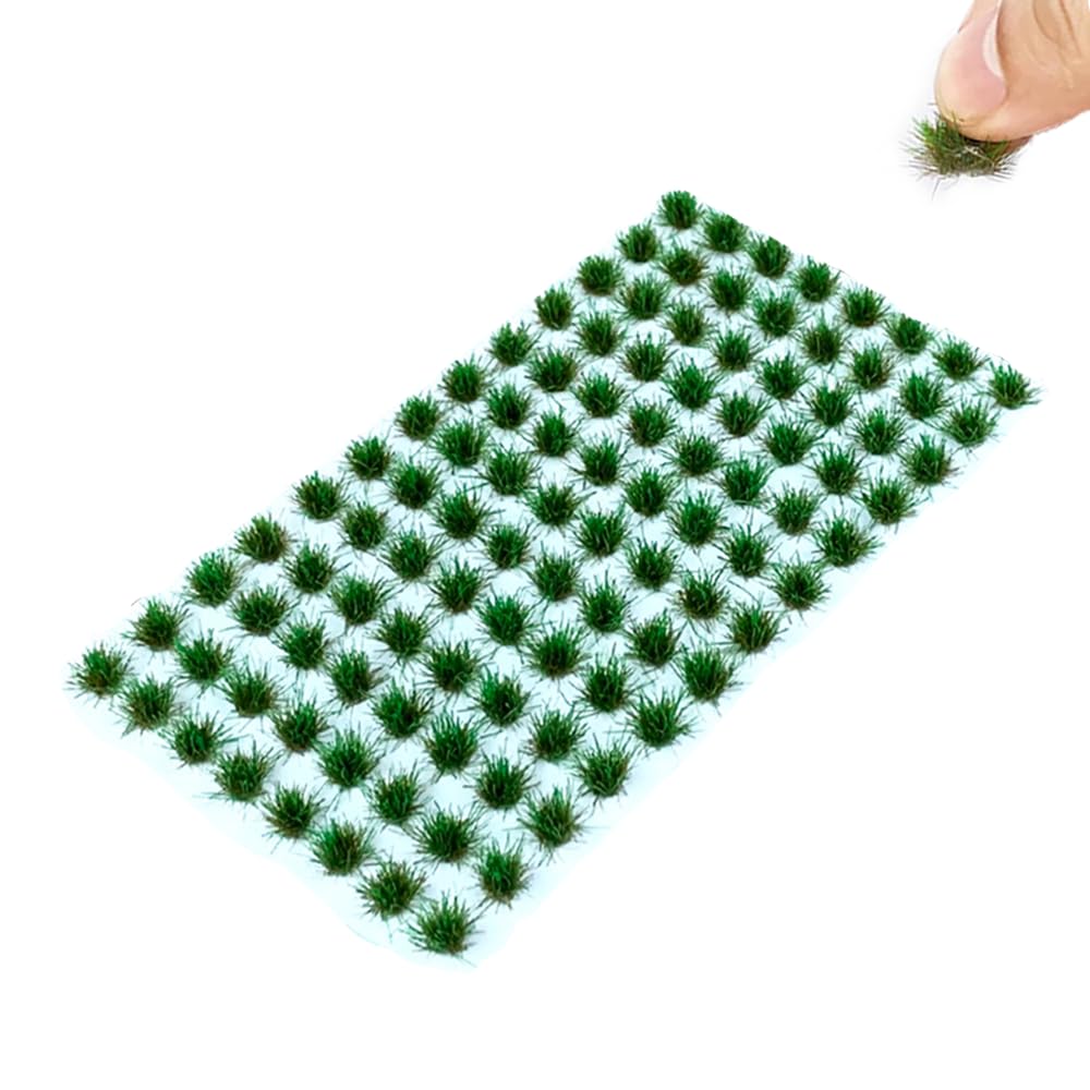 RHQFDM 120 Plants Green Static Grass Tufts,Miniature Model Grass for Airport/Railway,Gifts for Diorama Enthusiasts(Miniature Plant 2#) - Image 2
