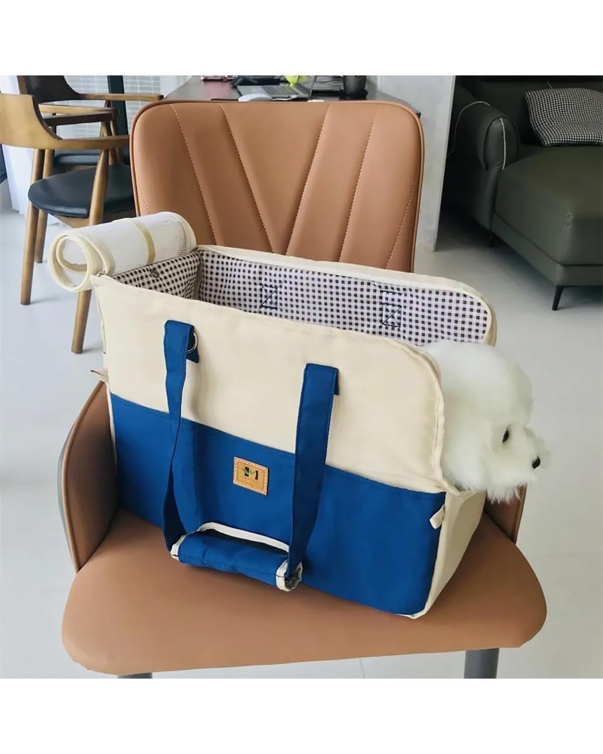 Hundesitze für Autos, Hundeautositz-Haustierträger for Katzen Hund Polyethylenschaum Baumwolle Zwischenschicht Hundeträger Katzenträger Auto(Blue)
