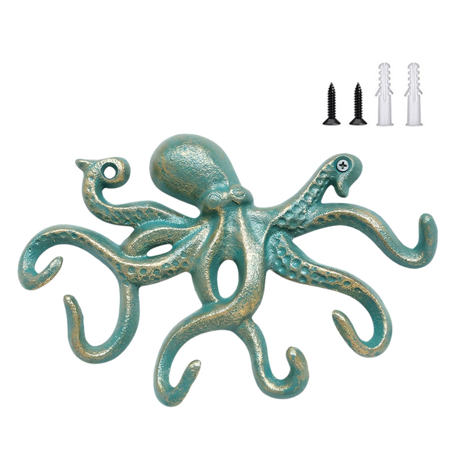 Dslkgwe Green Multi Purpose Iron Octopuses Shaped Wall Hook For Organizing Small Household Items Practical Outerwear Hanger Traditional Wall Fasteners For Keys