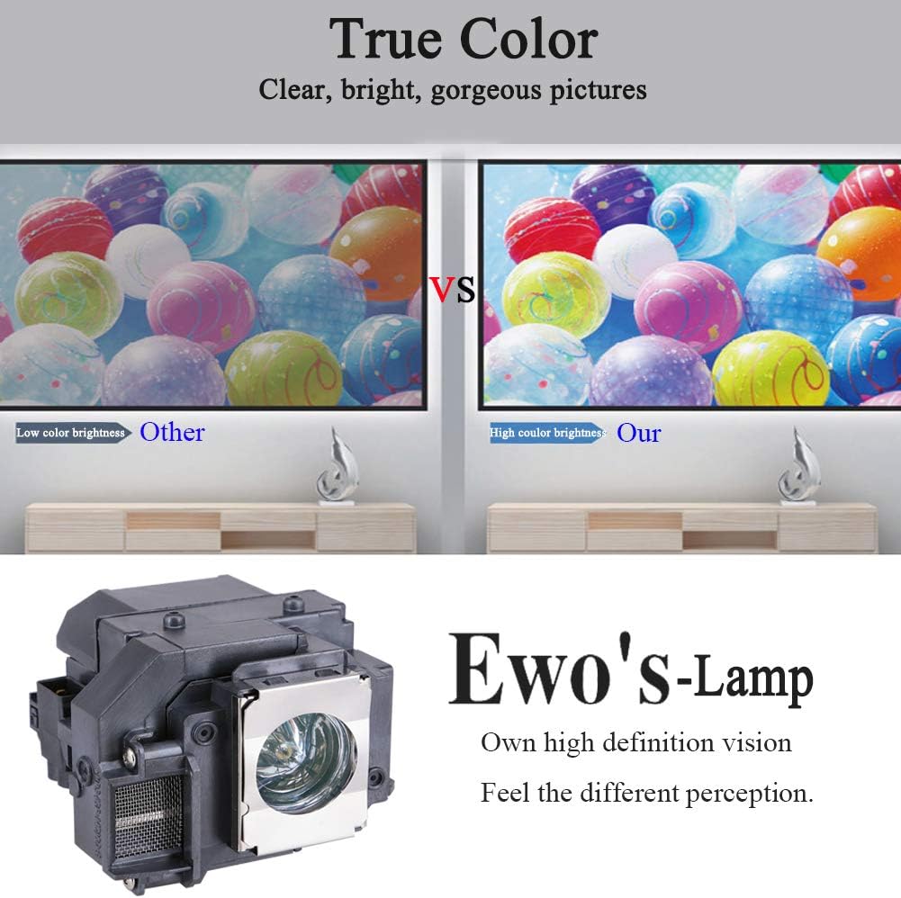 Tech Deals 🔥 EWO'S ELP54 Replacement Projector Lamp Bulb for Epson ELPLP54/ELPLP58 Powerlite Home Cinema 705HD S7 S9 X9 S8 X7 EX31 EX51 EX71 EX5200 EX7200 EX3200 S10 H310A H311A H331A H368A H369A H376A Projectors Flash Deals - 80% OFF EWO'S ELP54 Replacement Projector Lamp Bulb for Epson ELPLP54/ELPLP58 Powerlite Home Cinema 705HD S7 S9 X9 S8 X7 EX31 EX51 EX71 EX5200 EX7200 EX3200 S10 H310A H311A H331A H368A H369A H376A Projectors