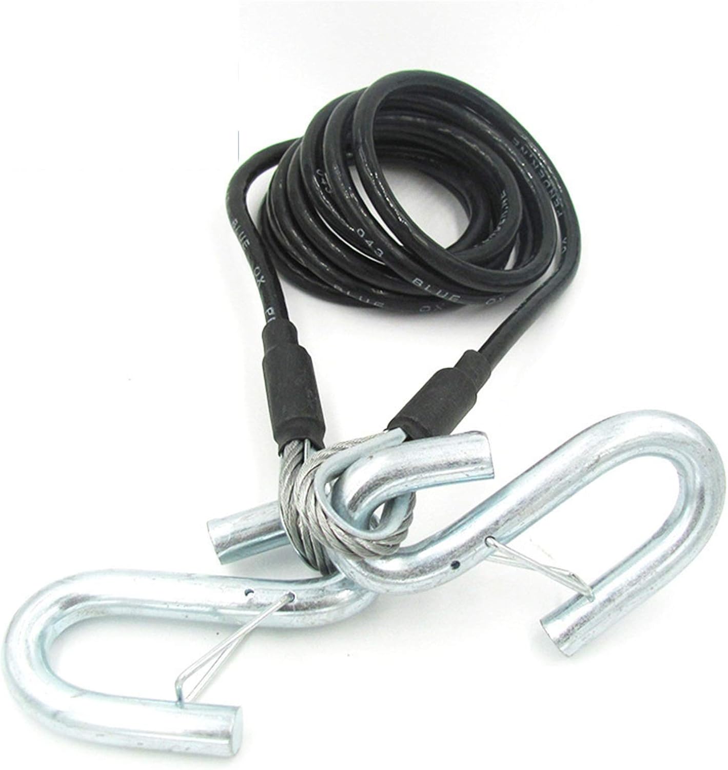 合成ウインチロープ Sフックスプリングワイヤーロープ高ロードブラックコーティングラフ亜鉛メッキ風ロープワイヤーロープリフティング 誕生日/お