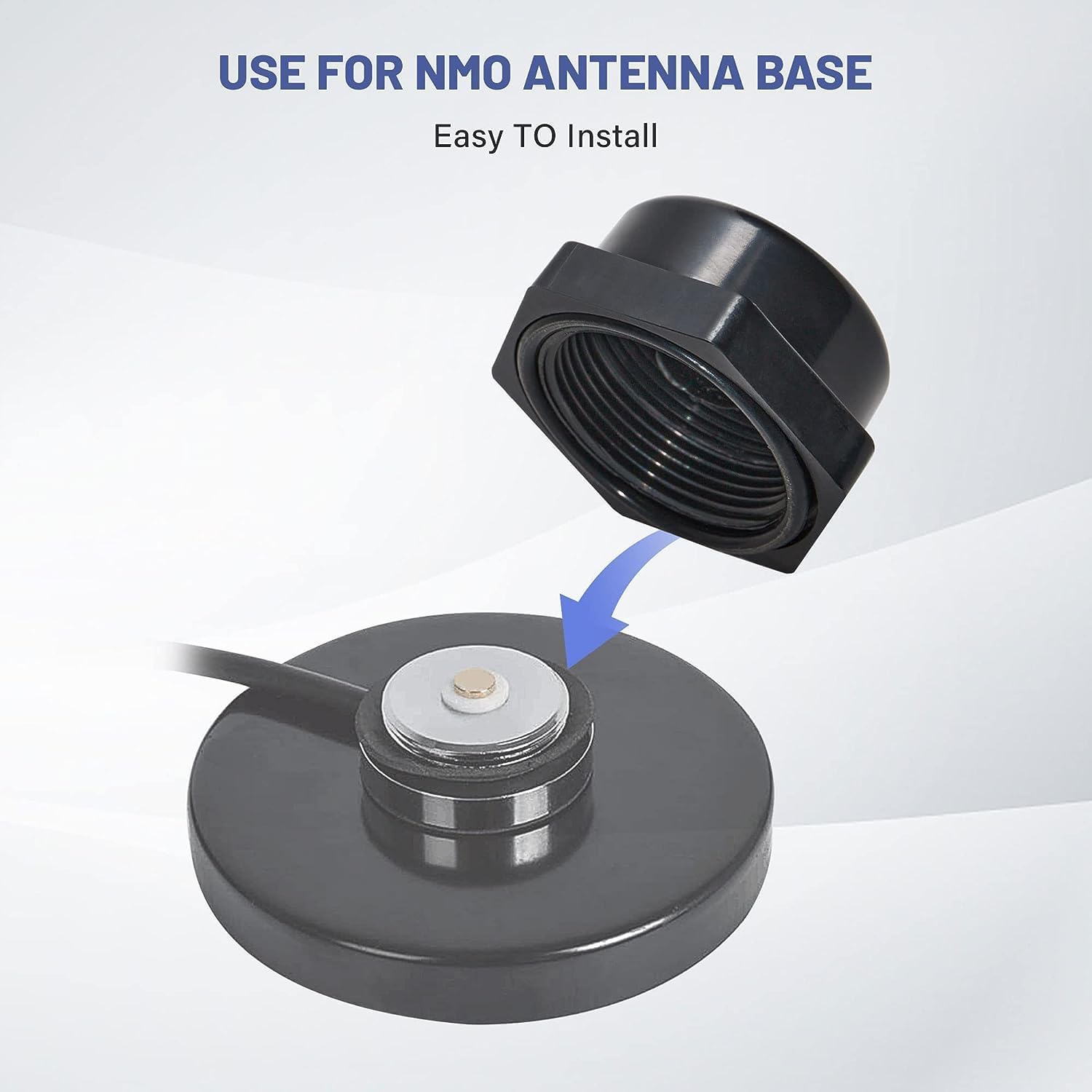 Anina NMO Antena magnética de montaje en base de 16.4 pies RG58 cable coaxial PL-259 enchufe con tapa de montaje de antena NMO para radio CB Ham camión, radio marina VHF
