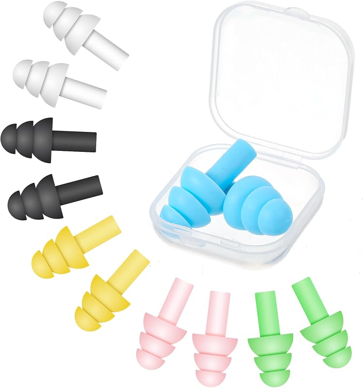 6 Pairs Small Ear Plugs for Sleeping, Soft Earplugs | Compact Noise-Reducing Design, for Sleep, Travel, and Work, Comfortable Fit, with Carrying Case
