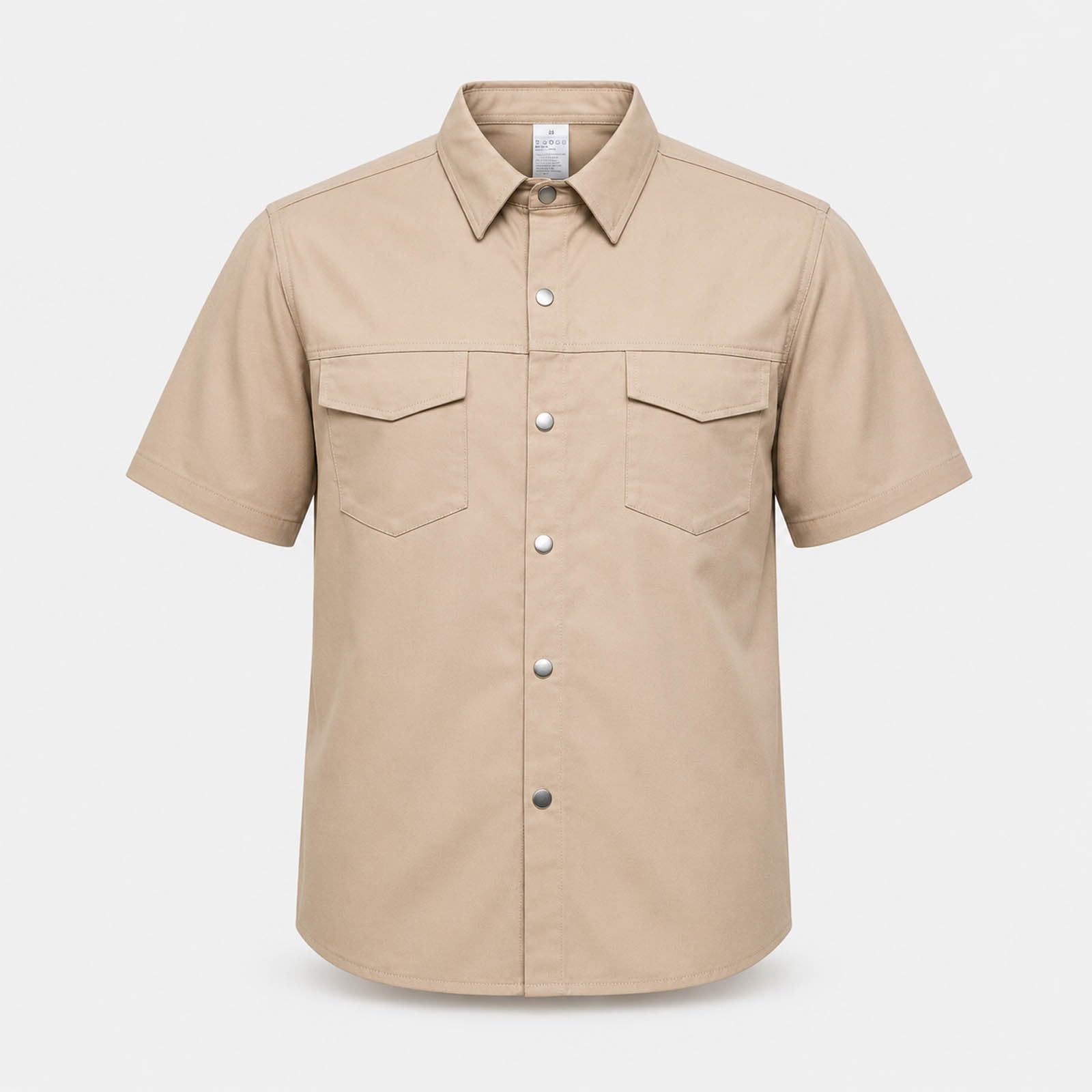 Set da 2 pezzi da uomo in tinta unita composto da camicia da uomo con tasca sul petto e pantaloni da lavoro, abbigliamento estivo, casual, pantaloni da jogging e camicia a maniche corte per casa