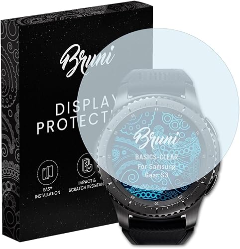 Protector de pantalla compatible con Samsung Gear S3, película protectora transparente (2X)
