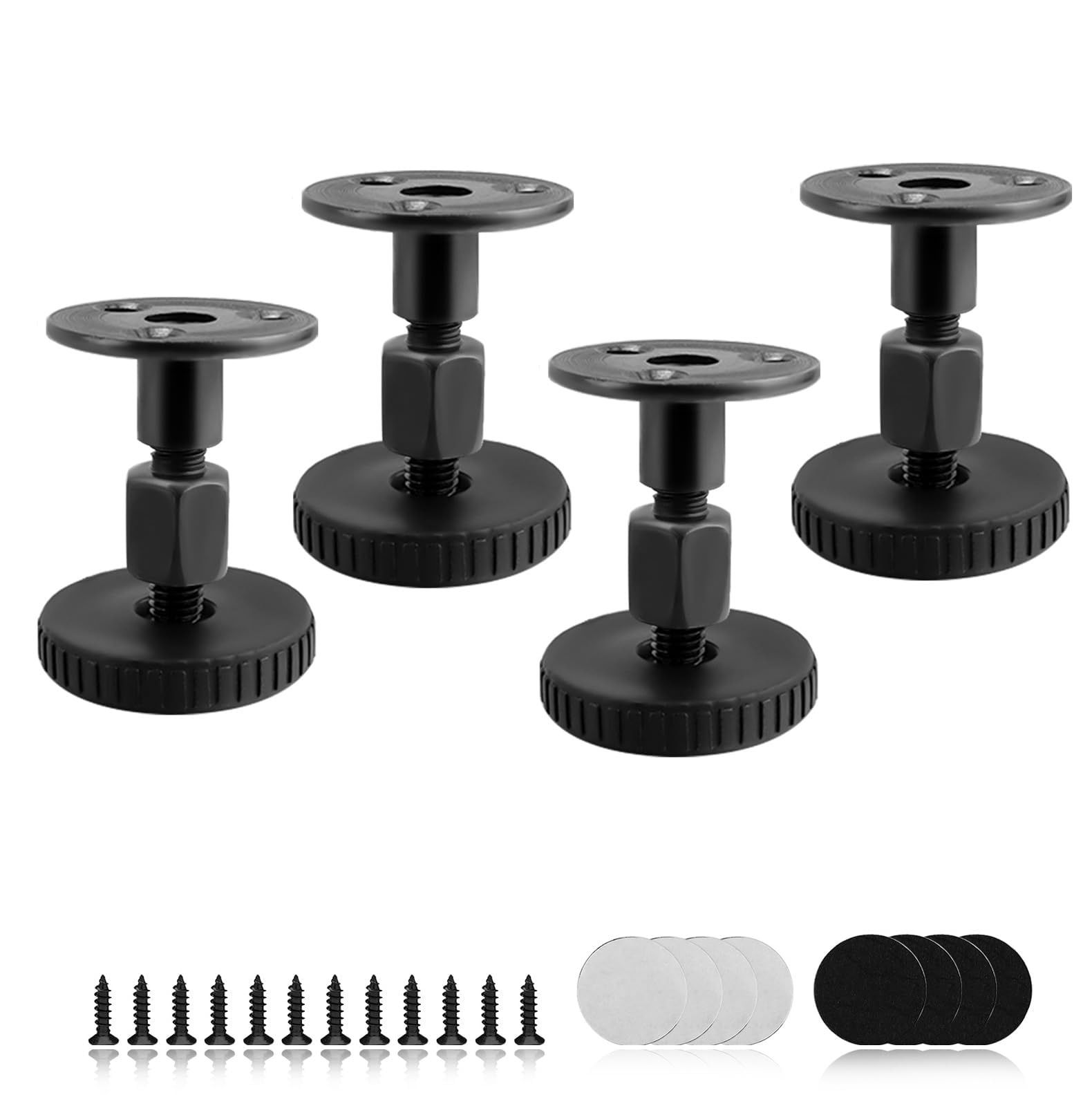 HERKINDNESS Adjustable Furniture Legs 27-64 mm, 4 Pieces Black Adjustable Foot, Adjustable Cabinet Legs Adjustable