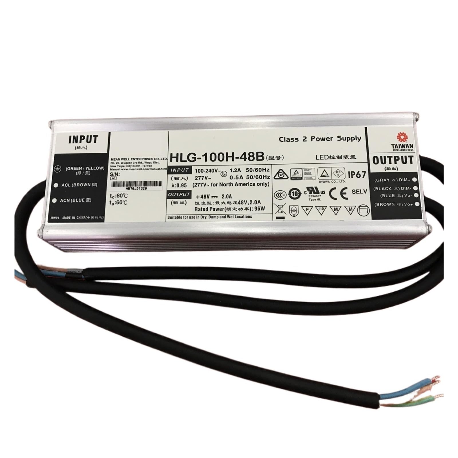 BRODEFUP Power supply HLG-100H-20B HLG-100H-24B HLG-100H-42B HLG-100H-48B HLG-100H-54B 100W(HLG-100H-54B)