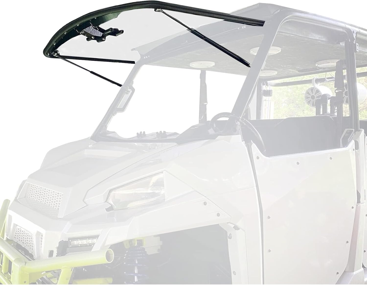 HJSIUTV 1/4" 3 in 1 Flip Windshield Scratch Resistant Clear Replacement for 2013+ Polaris Ranger XP 900,2014+ Polaris Ranger XP 900 Crew,Full, Half, or Vented Positions