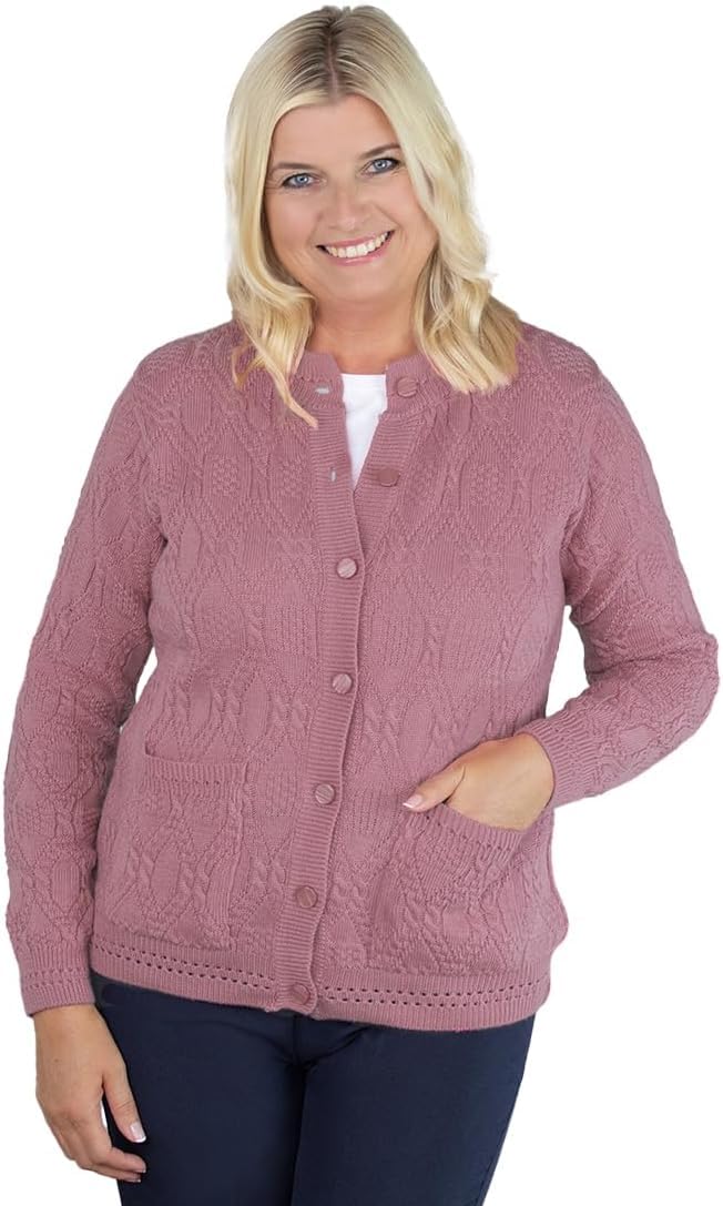 Fashion Friendly Ladies Cardigan Pink Extra Large (22/24)