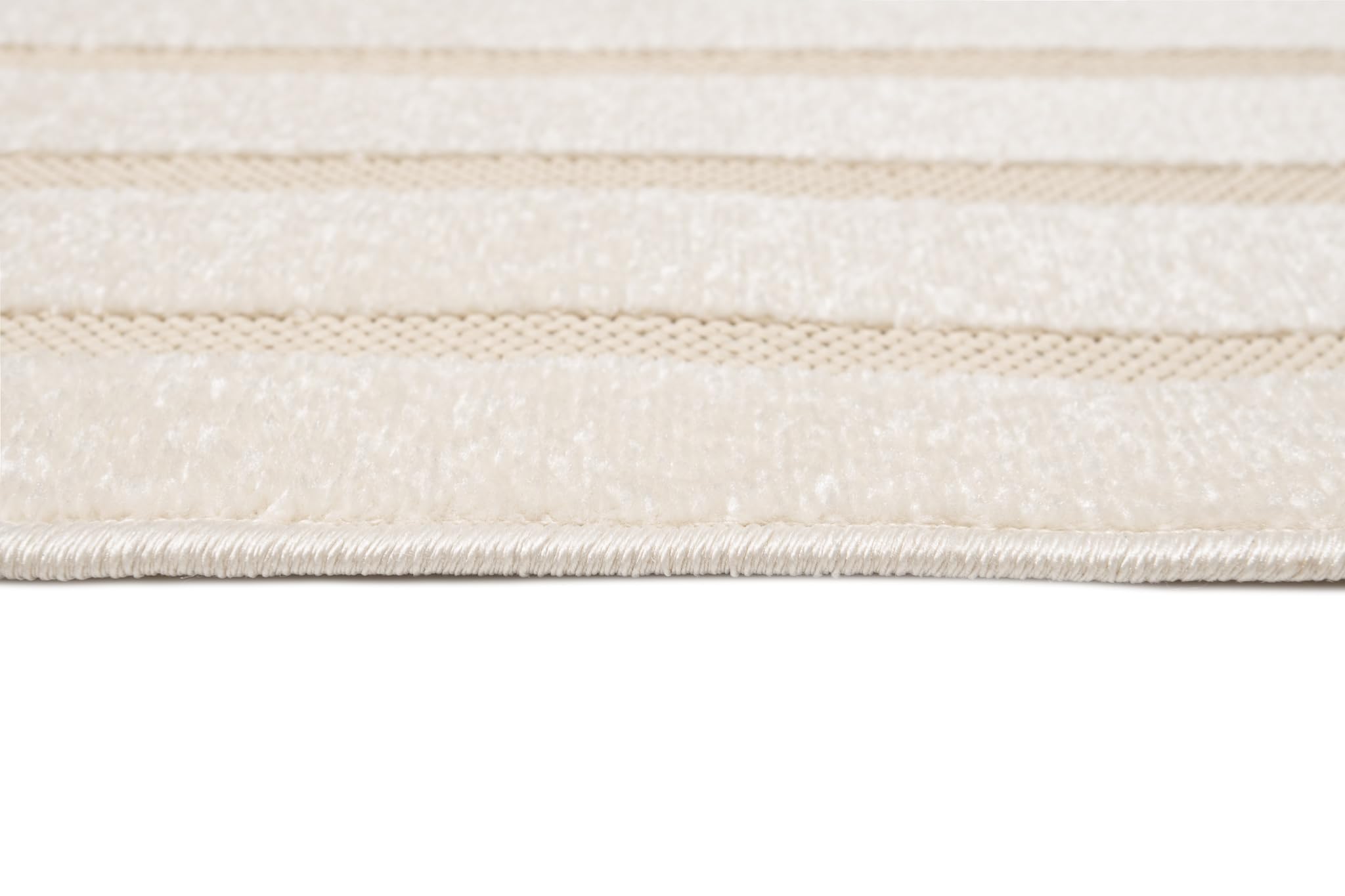 TAPISO Patio Tapis Extérieur Intérieur Terrasse Balcon Jardin d'hiver Cuisine Salon Moderne Crème Géométrique Aspect 3D Résistant aux Intempéries Oeko-TEX 160 x 220 cm